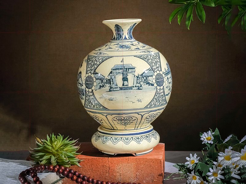 Bình hút tài lộc men rạn
